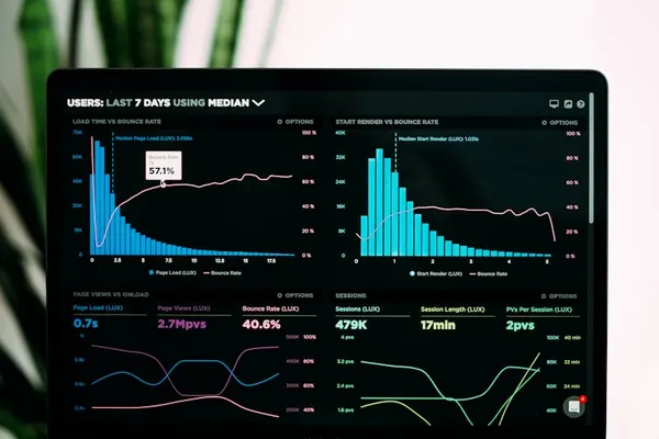 Marketing analytics on a laptop screen