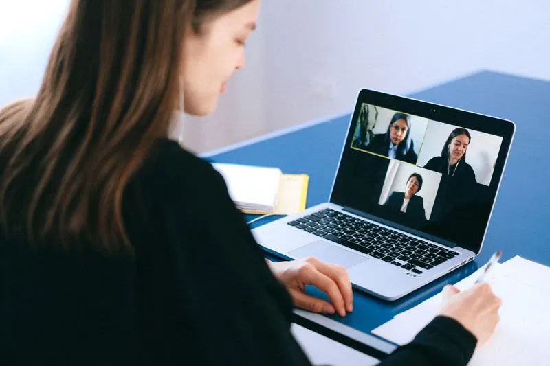 Professional on a video call working remotely